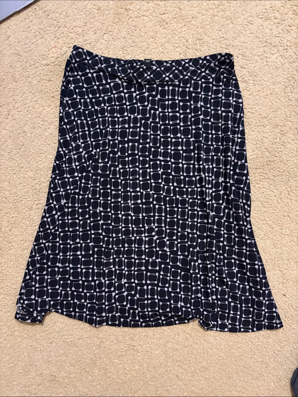 Navy Geometric A-Line Women's Skirt